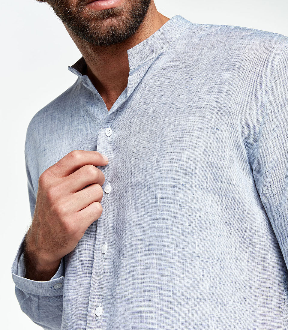 Mirage Linen Shirt Deep Blue - Barthelemy