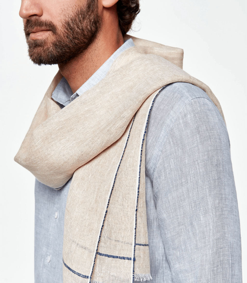 Brise Linen Scarf Mocha - Barthelemy