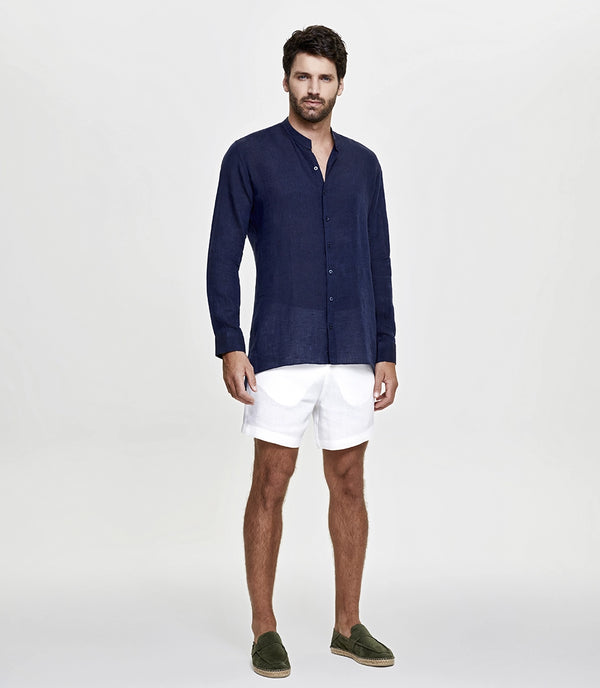 Mirage Linen Shirt Navy - Barthelemy