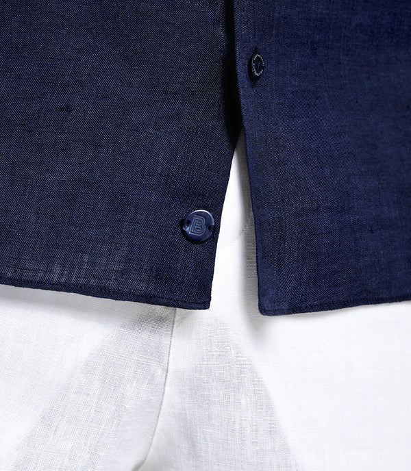 Mirage Linen Shirt Navy - Barthelemy