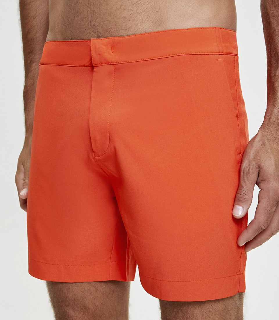 Gustavia Orange | Swim Shorts | Barthelemy Resortwear