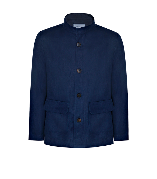 Flamands Linen Overshirt Navy