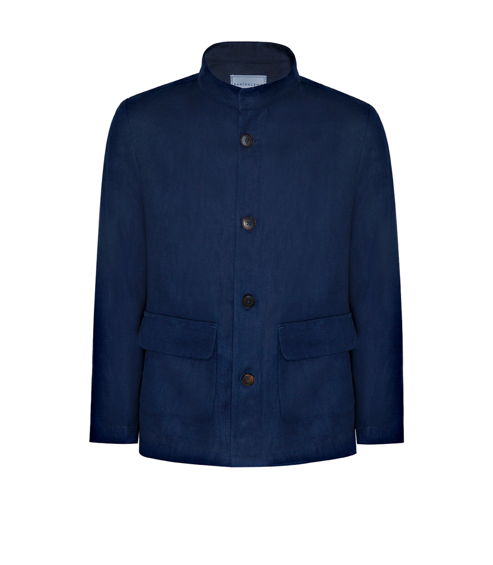 Flamands Linen Overshirt Navy