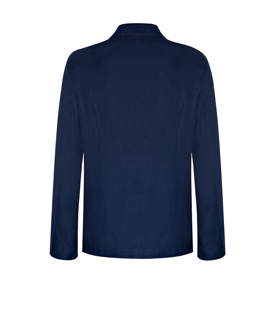 Flamands Linen Overshirt Navy