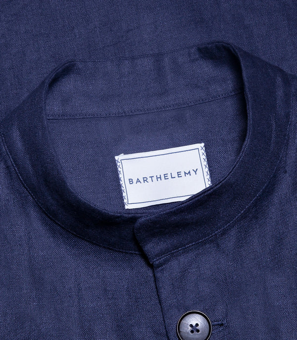 Flamands Linen Overshirt Navy - Barthelemy