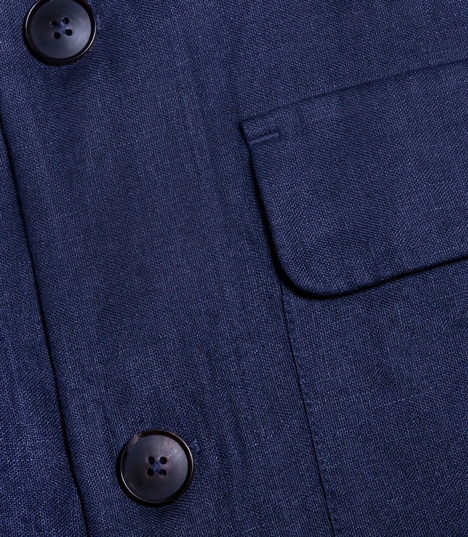 Flamands Linen Overshirt Navy