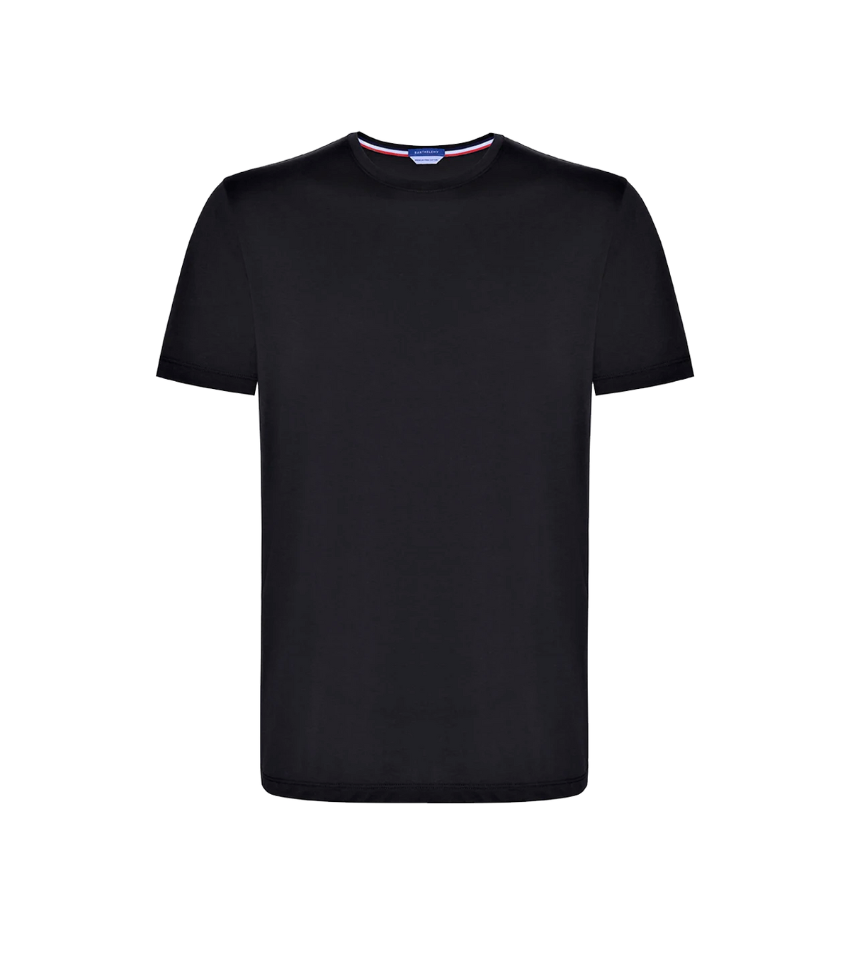 Crew Neck T-Shirt Pima Black - Barthelemy