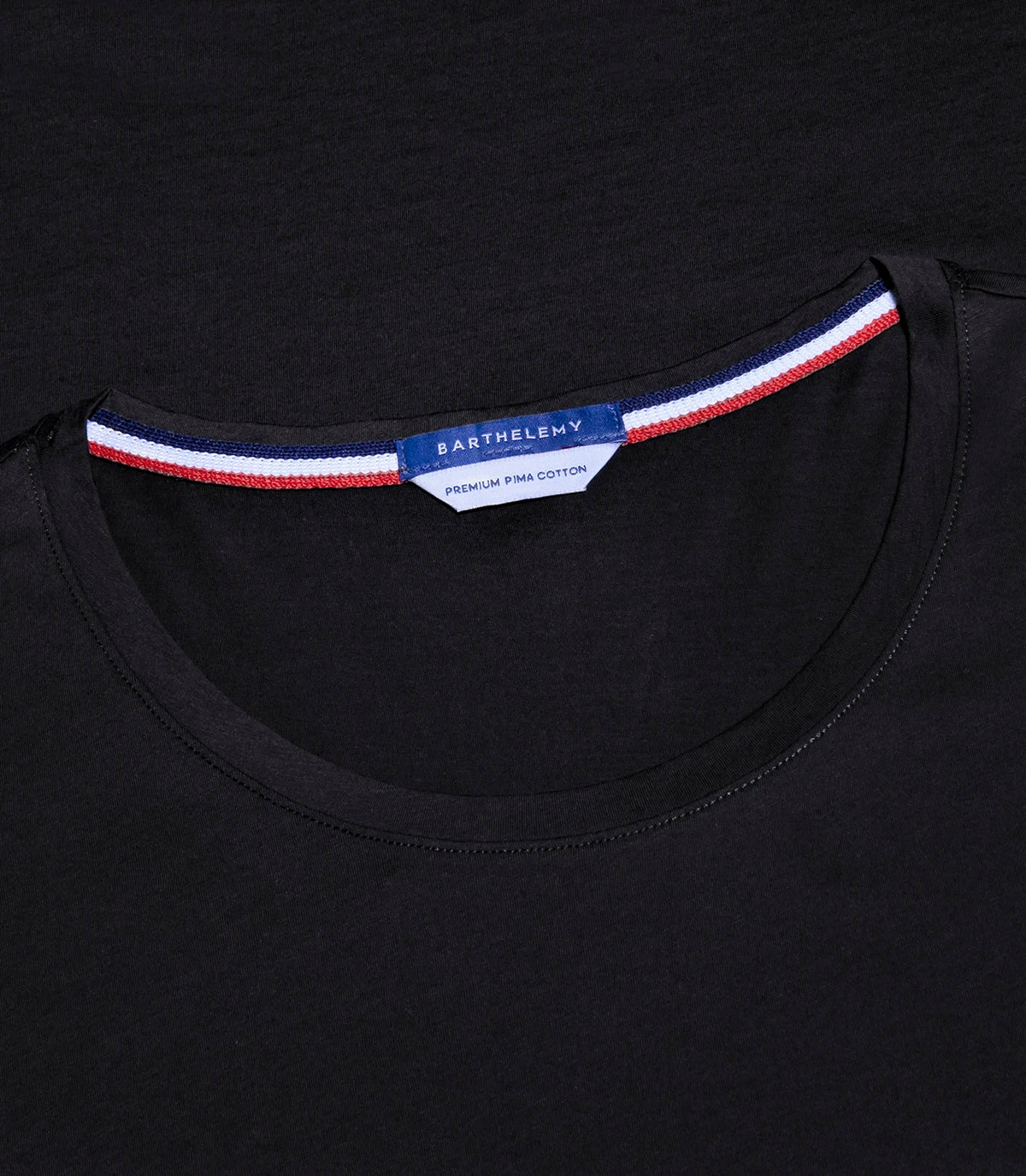 Crew Neck T-Shirt Pima Black | T-Shirt Crew Neck | Barthelemy Resortwear