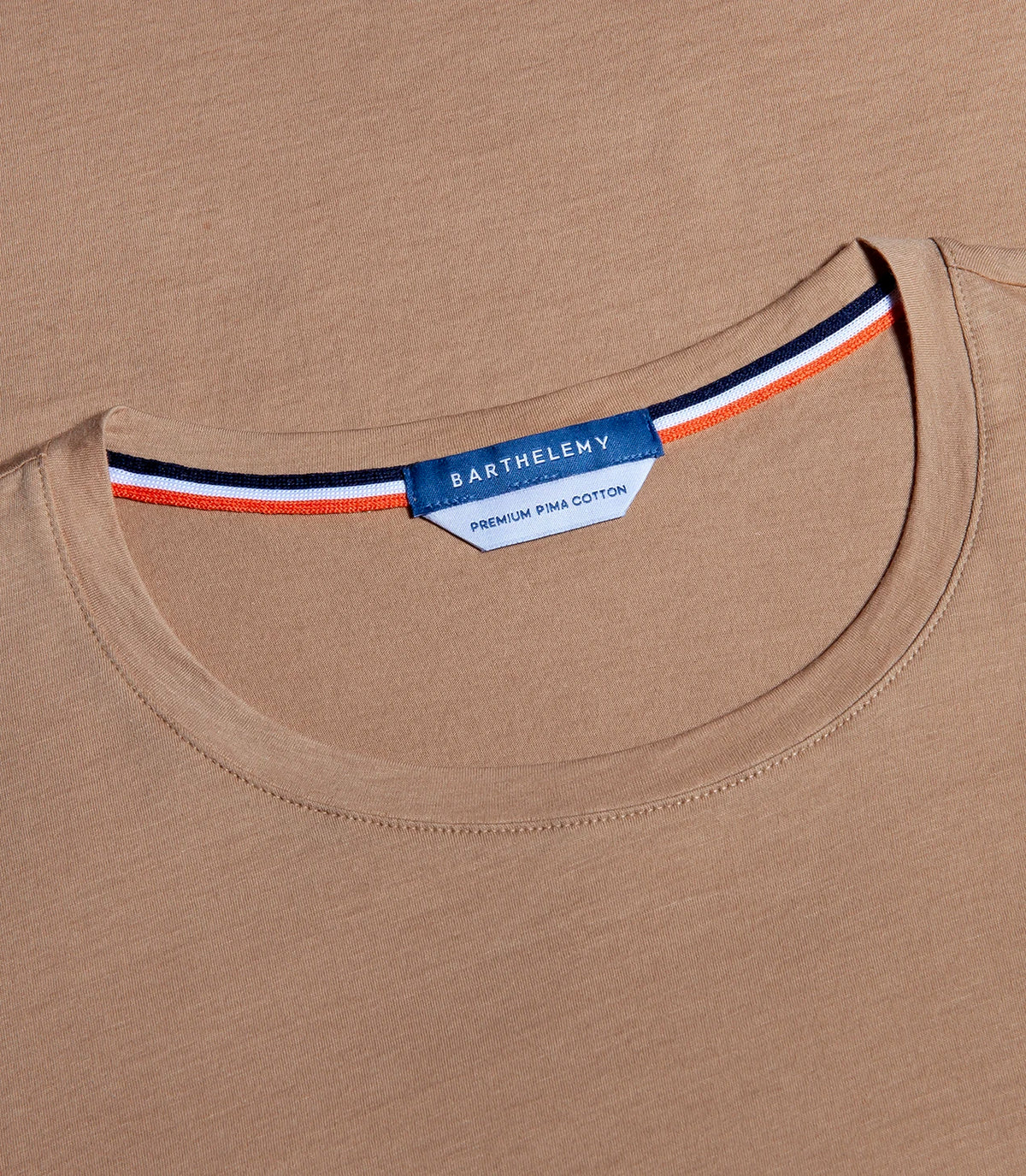 Crew Neck T-Shirt Pima Honey Mustard - Barthelemy