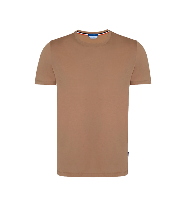 Crew Neck T-Shirt Pima Honey Mustard - Barthelemy