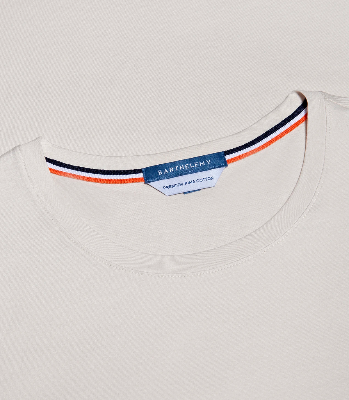 Crew Neck T-Shirt Pima Ivory - Barthelemy