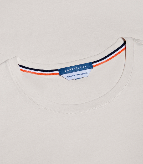 Crew Neck T-Shirt Pima Ivory - Barthelemy