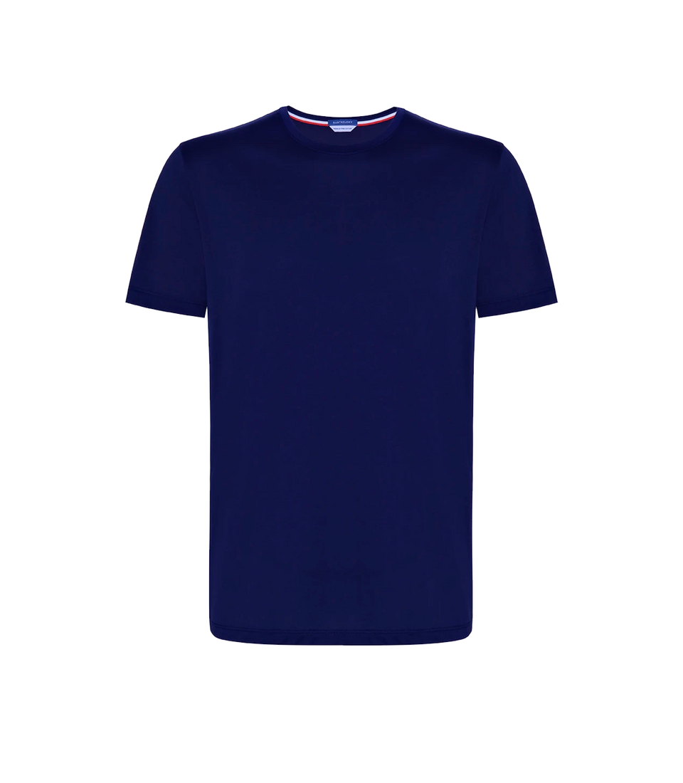 Crew Neck T-Shirt Pima Navy | T-Shirt Crew Neck | Barthelemy Resortwear