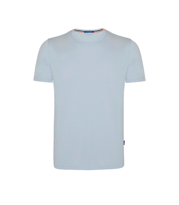 Crew Neck T-Shirt Pima Sky Blue - Barthelemy
