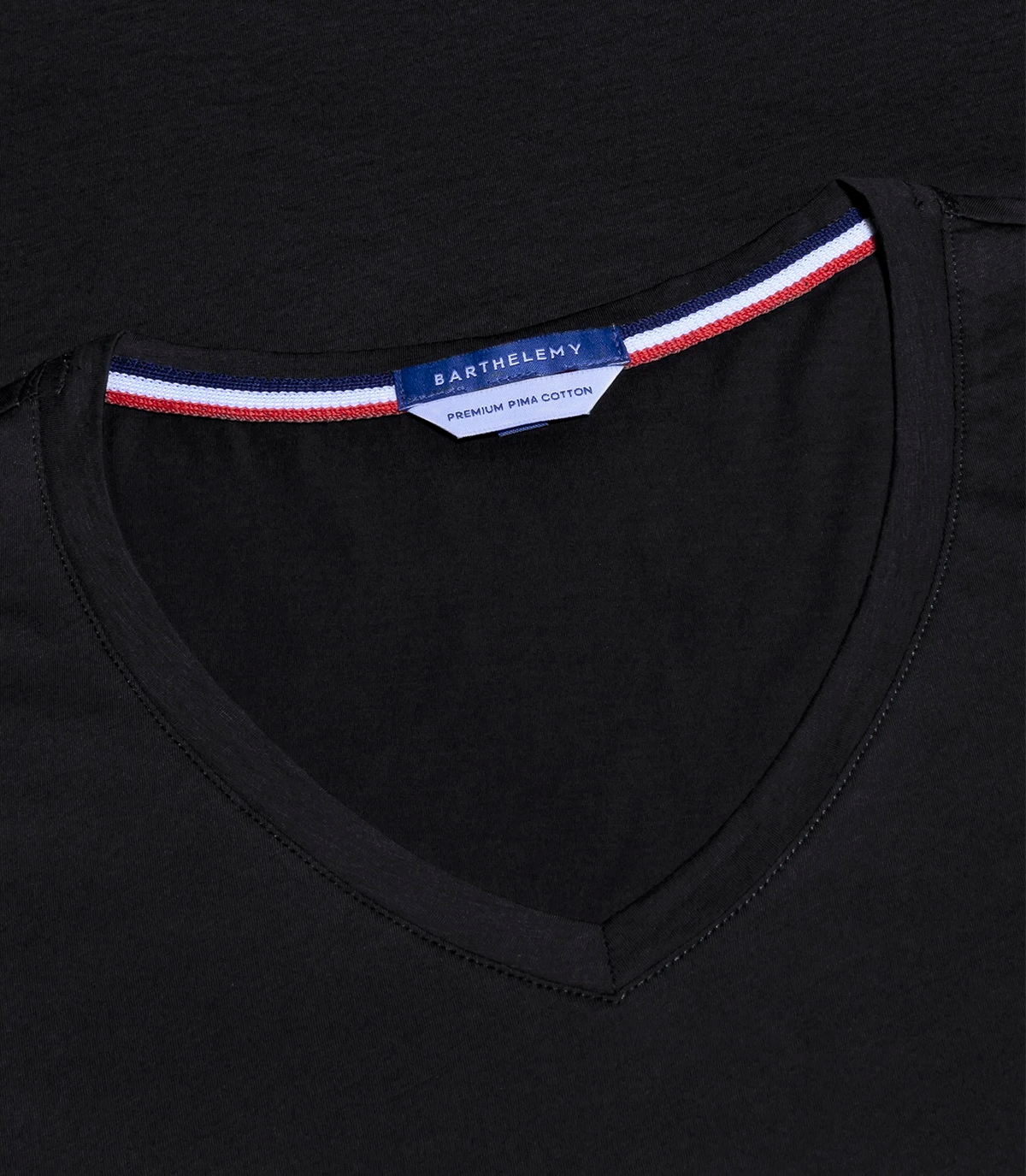 VNeck T-Shirt Pima Black - Barthelemy