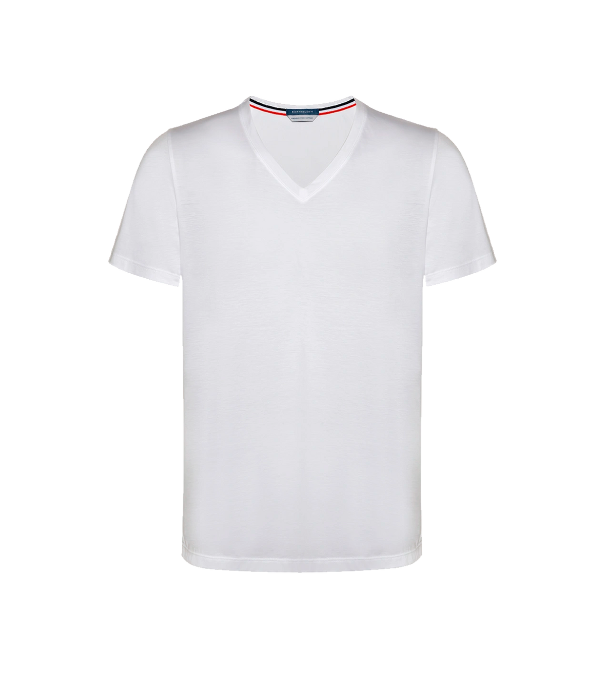 VNeck T-Shirt Pima White | T-Shirt V-Neck | Barthelemy Resortwear