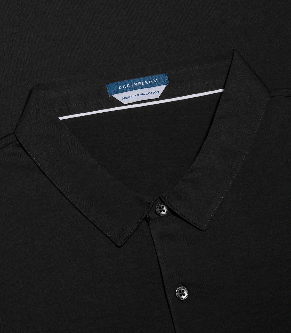 Polo Pima Cotton Black - Barthelemy