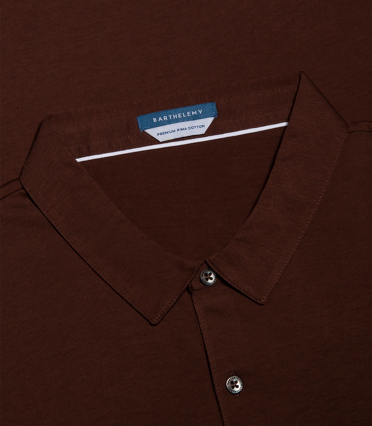 Polo Pima Cotton Chocolate Brown - Barthelemy