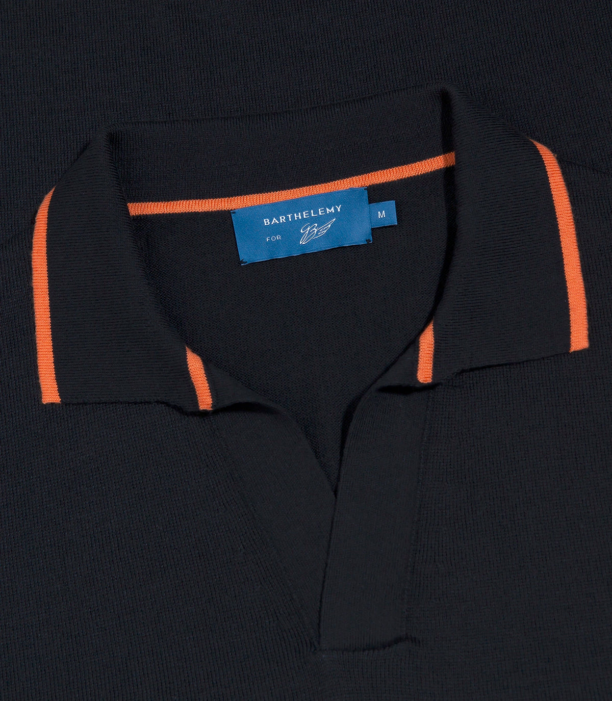 Rivage Knit Polo GB Black Orange | Polo | Barthelemy Resortwear