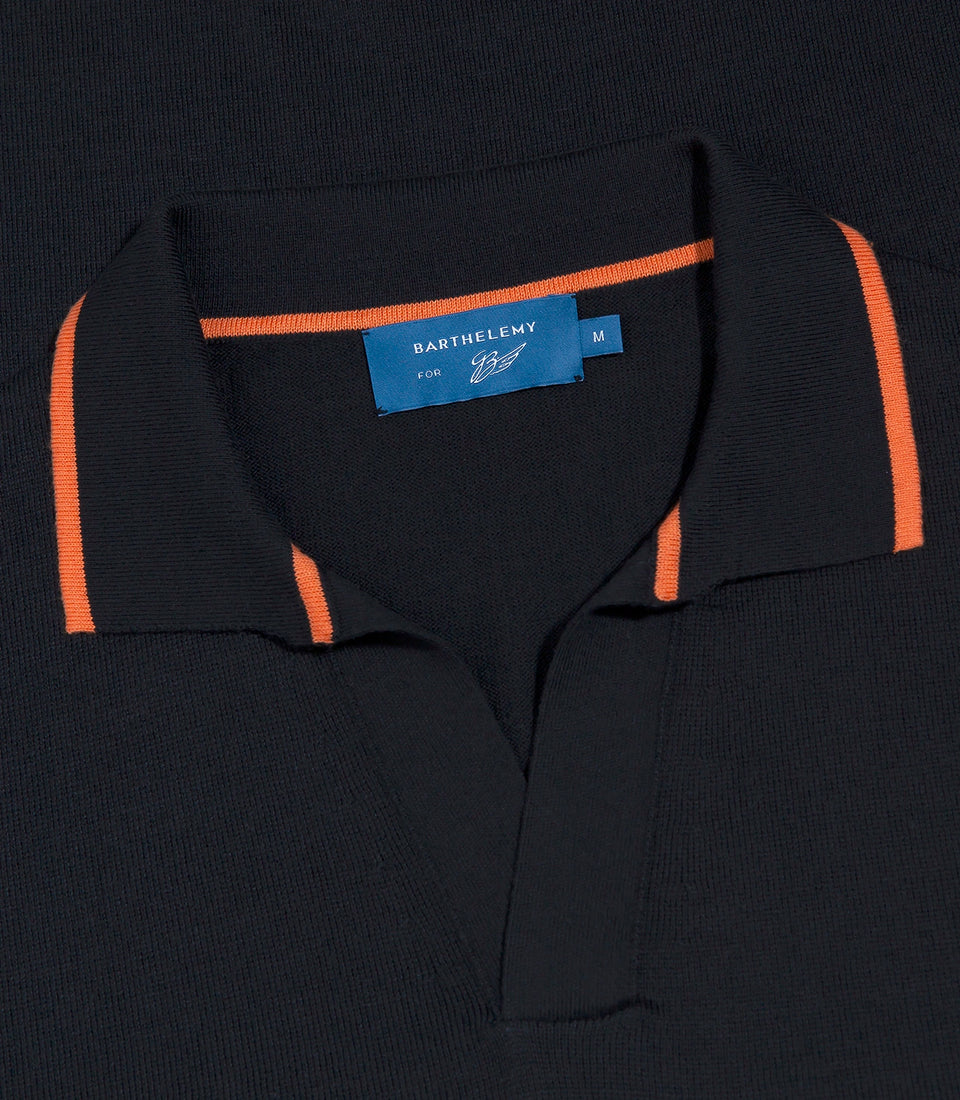 Rivage Knit Polo GB Black Orange