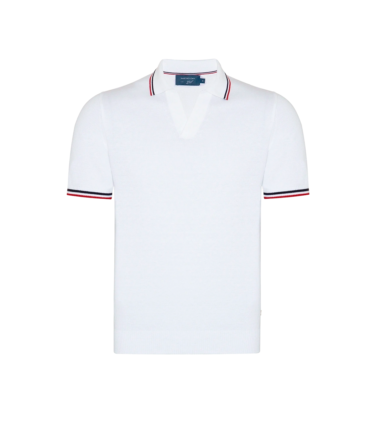 Rivage Knit Polo GB Macadamia Navy Red - Barthelemy