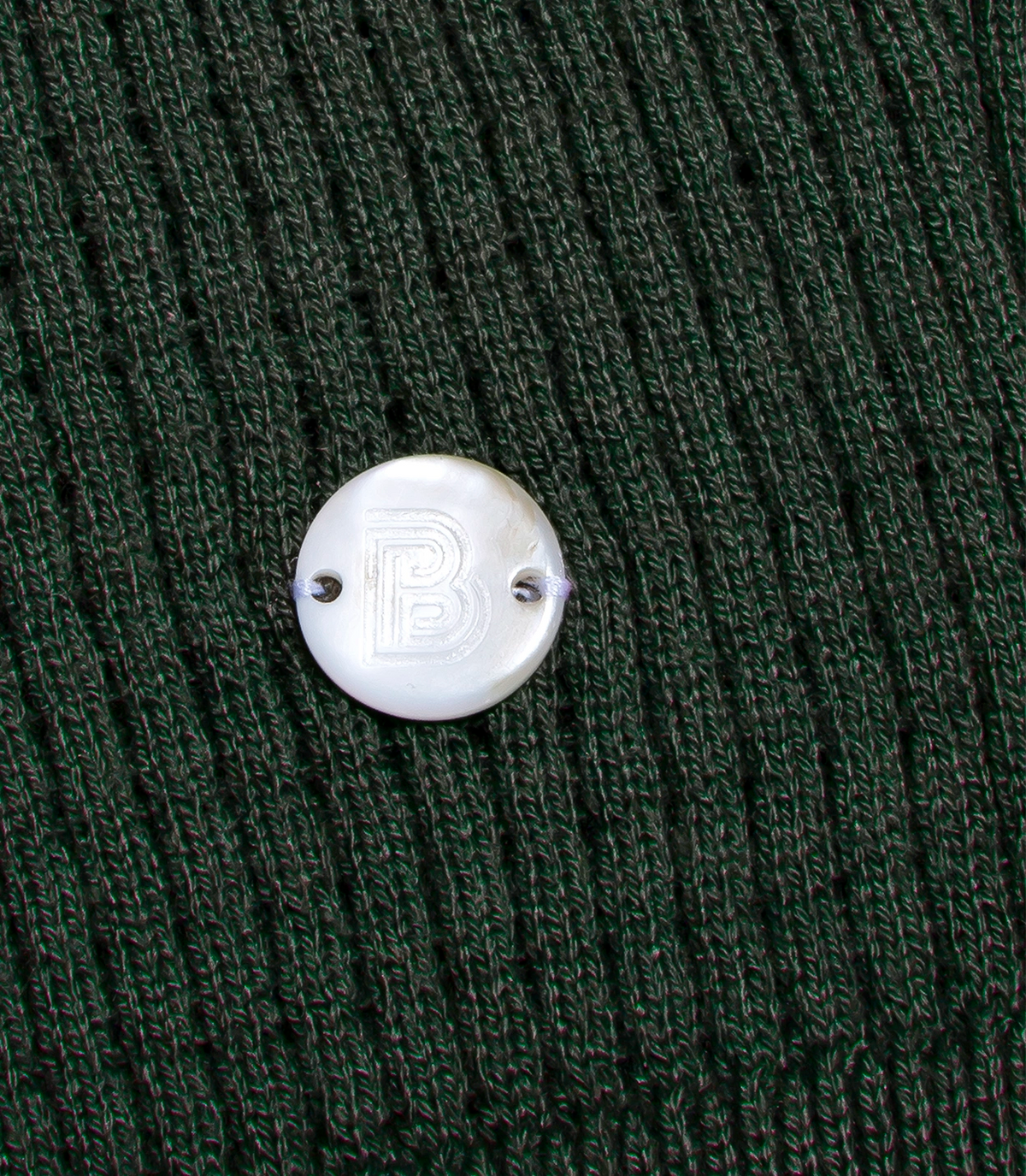 Rivage Knit Polo Waffle Forest Green - Barthelemy