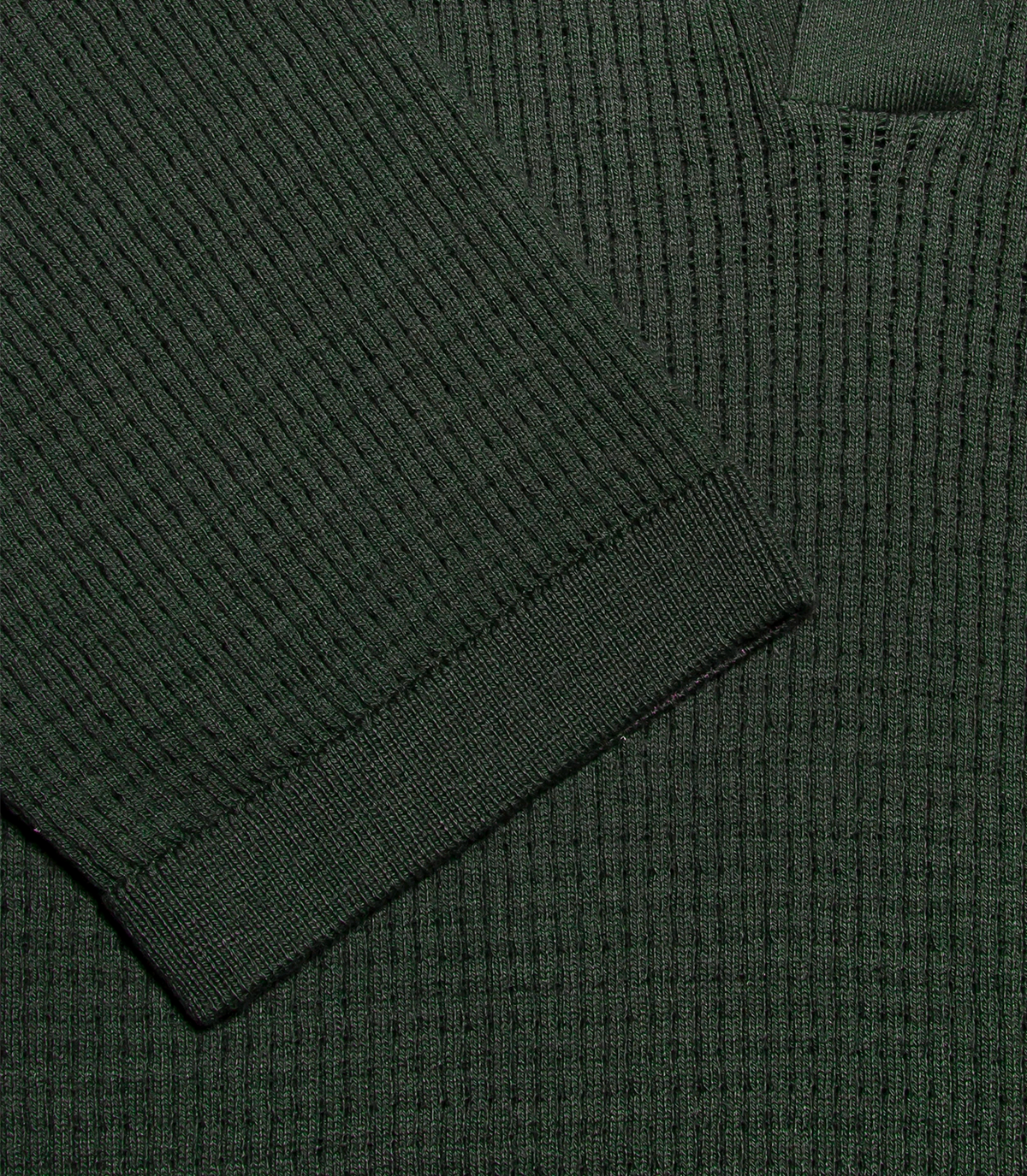 Rivage Knit Polo Waffle Forest Green - Barthelemy
