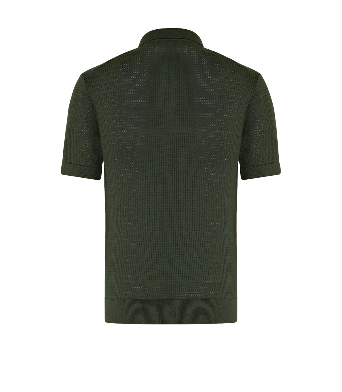 Rivage Knit Polo Waffle Forest Green - Barthelemy