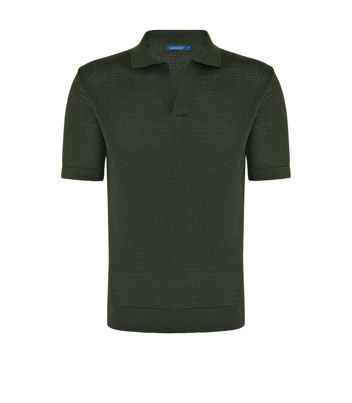 Rivage Knit Polo Waffle Forest Green - Barthelemy