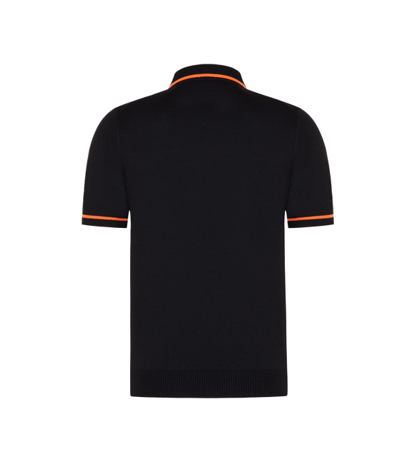 Rivage Knit Polo GB Black Orange