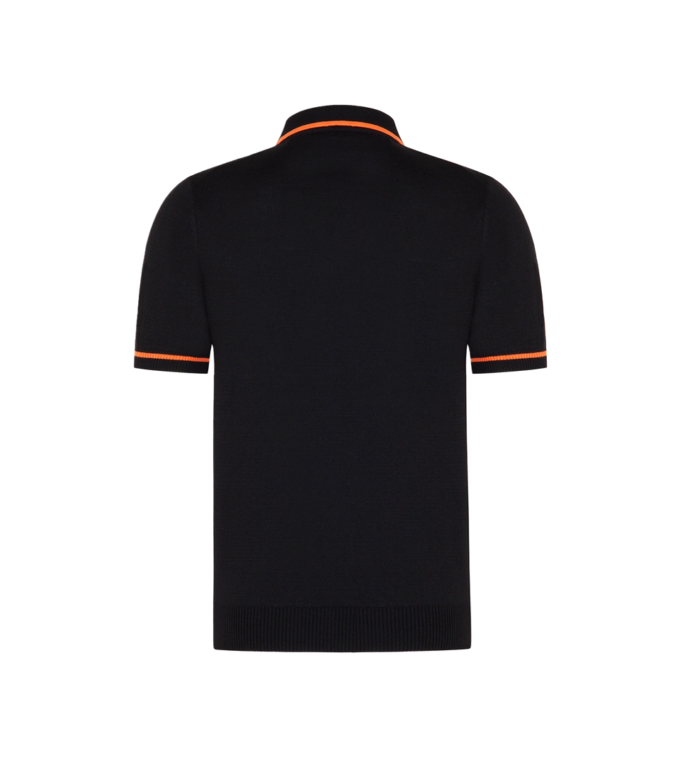 Rivage Knit Polo GB Black Orange