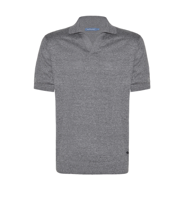Rivage Knit Polo Medium Grey - Barthelemy