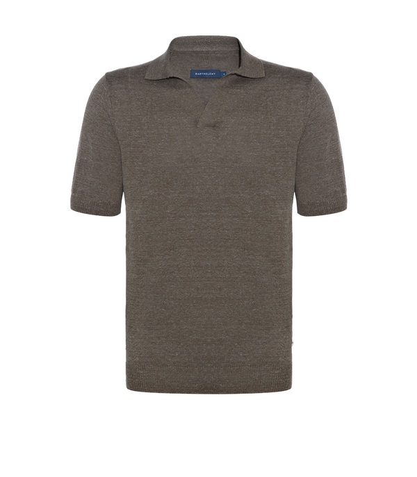 Rivage Knit Polo Mocha - Barthelemy