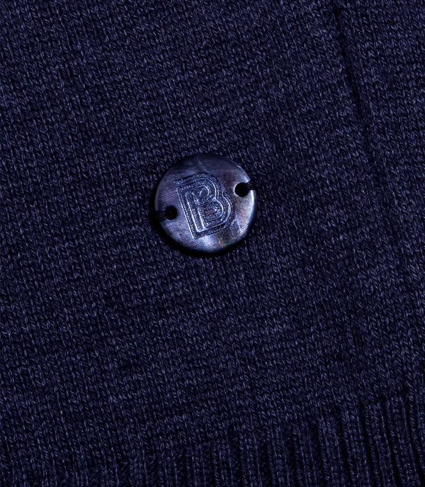 Rivage Knit Polo Naval Blue - Barthelemy