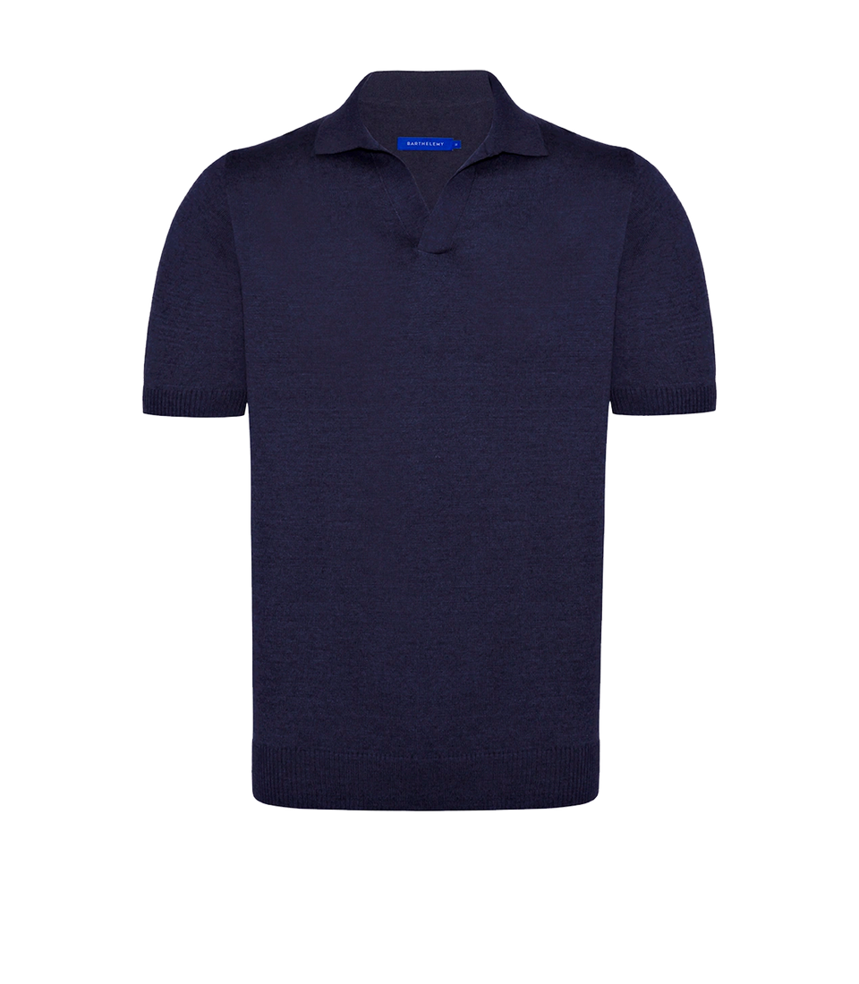 Rivage Knit Polo Naval Blue