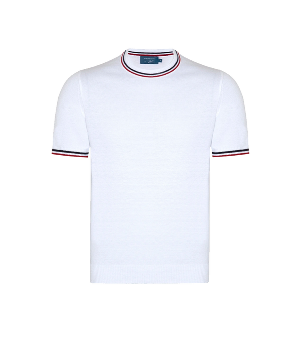 Rivage T-Shirt GB Macadamia Navy Red