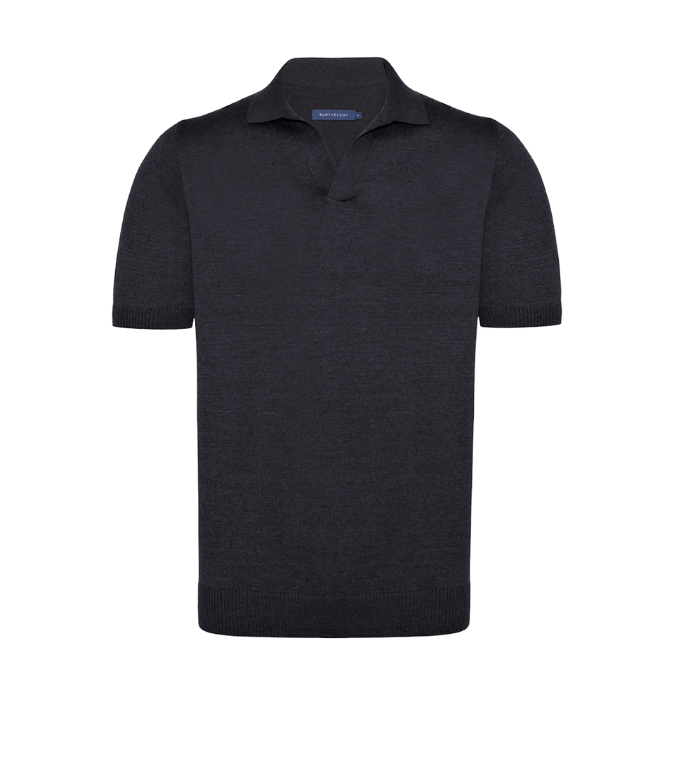 Rivage Knit Polo Titanium Grey - Barthelemy