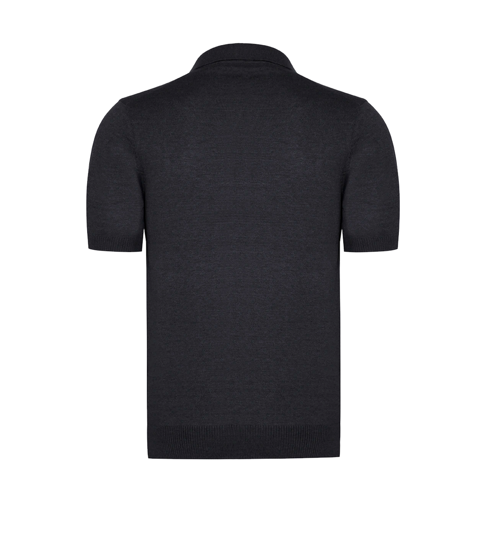 Rivage Knit Polo Titanium Grey - Barthelemy