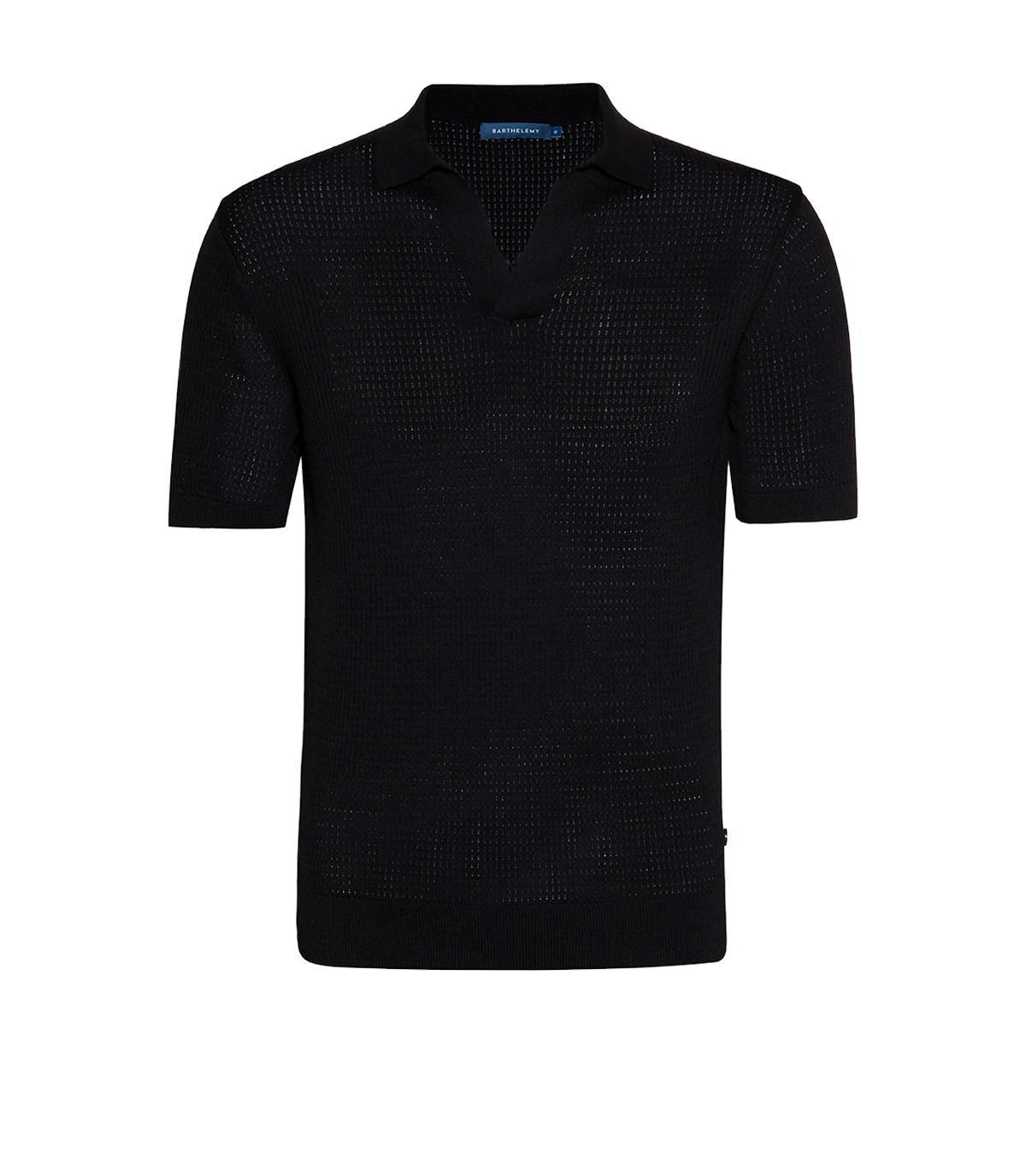 Rivage Knit Polo Waffle Black - Barthelemy