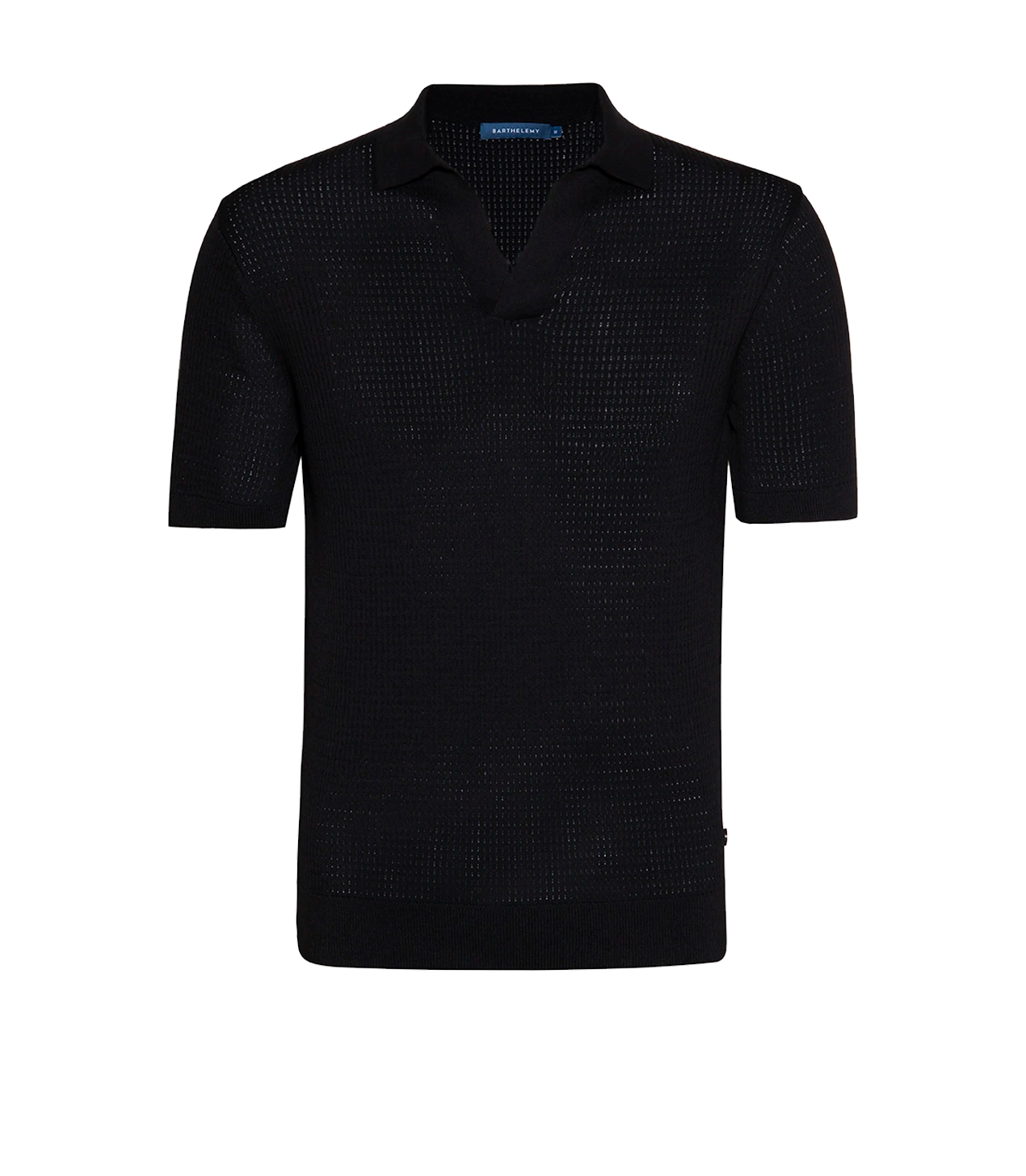 Rivage Knit Polo Waffle Black - Barthelemy