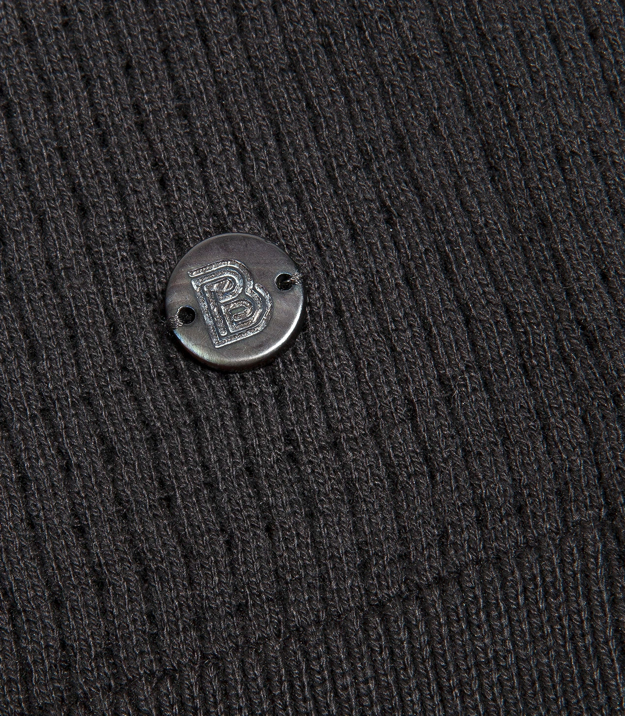 Rivage Knit Polo Waffle Black - Barthelemy