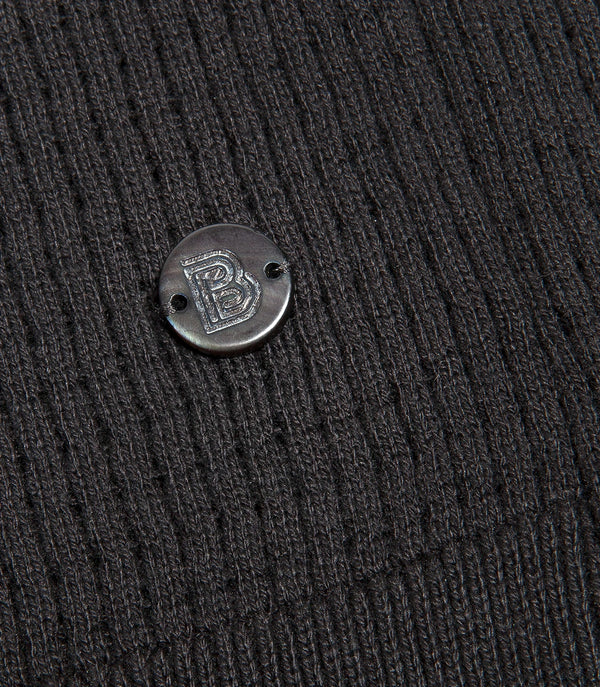 Rivage Knit Polo Waffle Black - Barthelemy