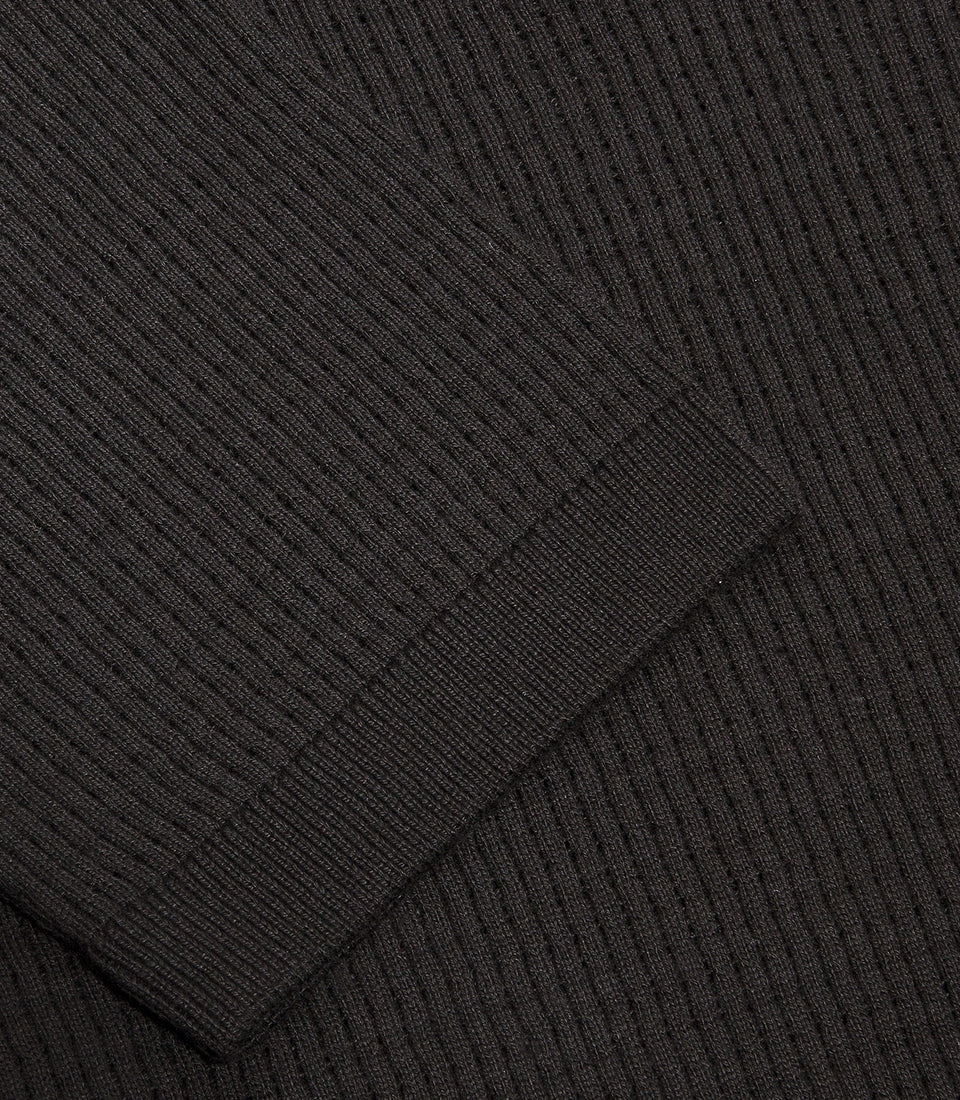 Rivage Knit Polo Waffle Black - Barthelemy