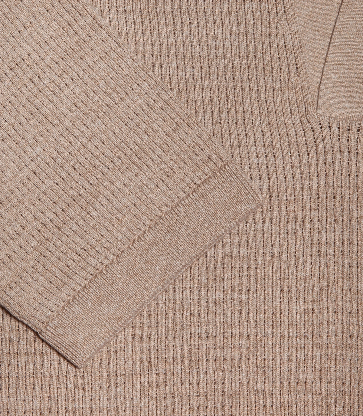 Rivage Knit Polo Waffle Camel - Barthelemy