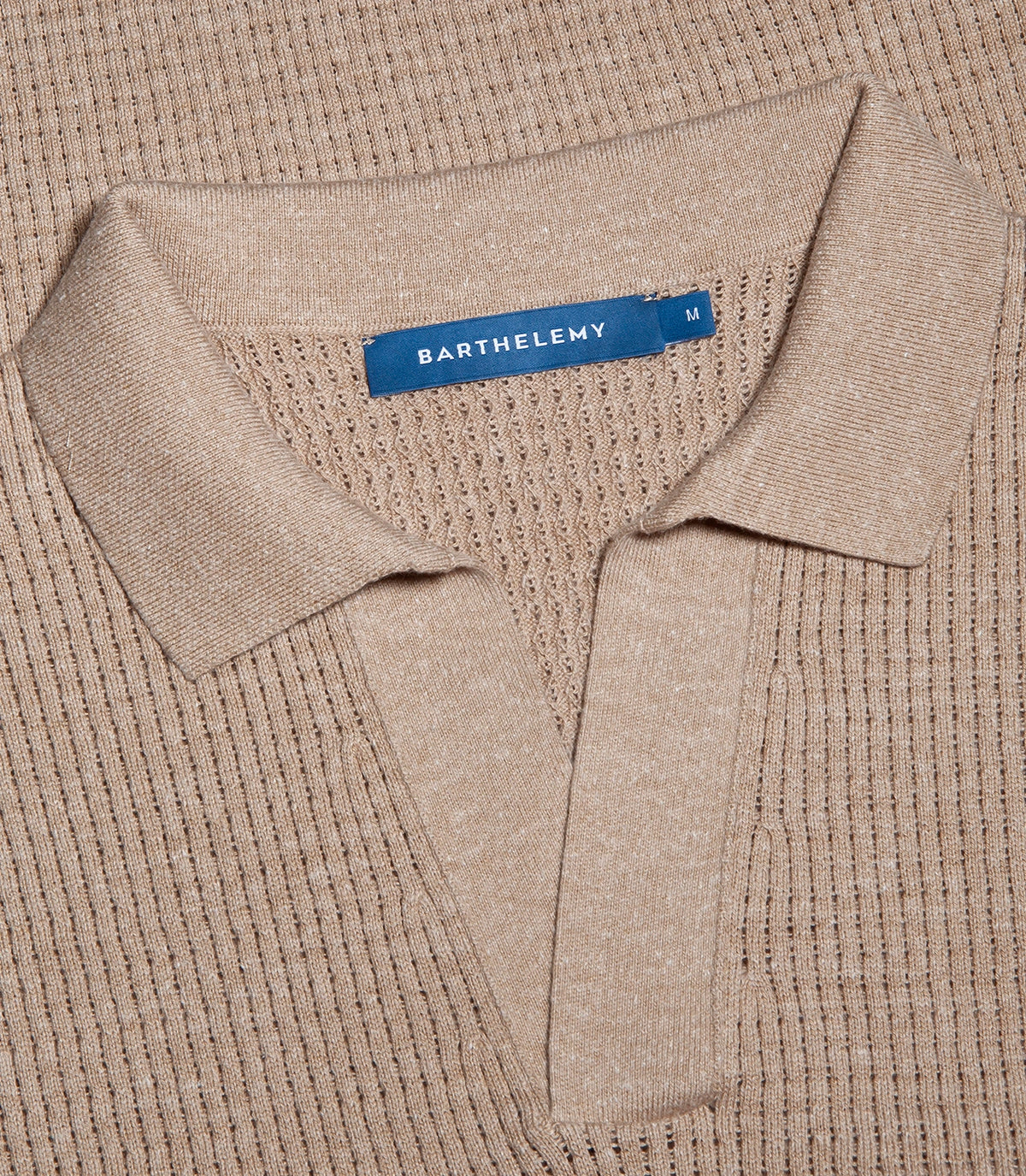 Rivage Knit Polo Waffle Camel | Polo | Barthelemy Resortwear