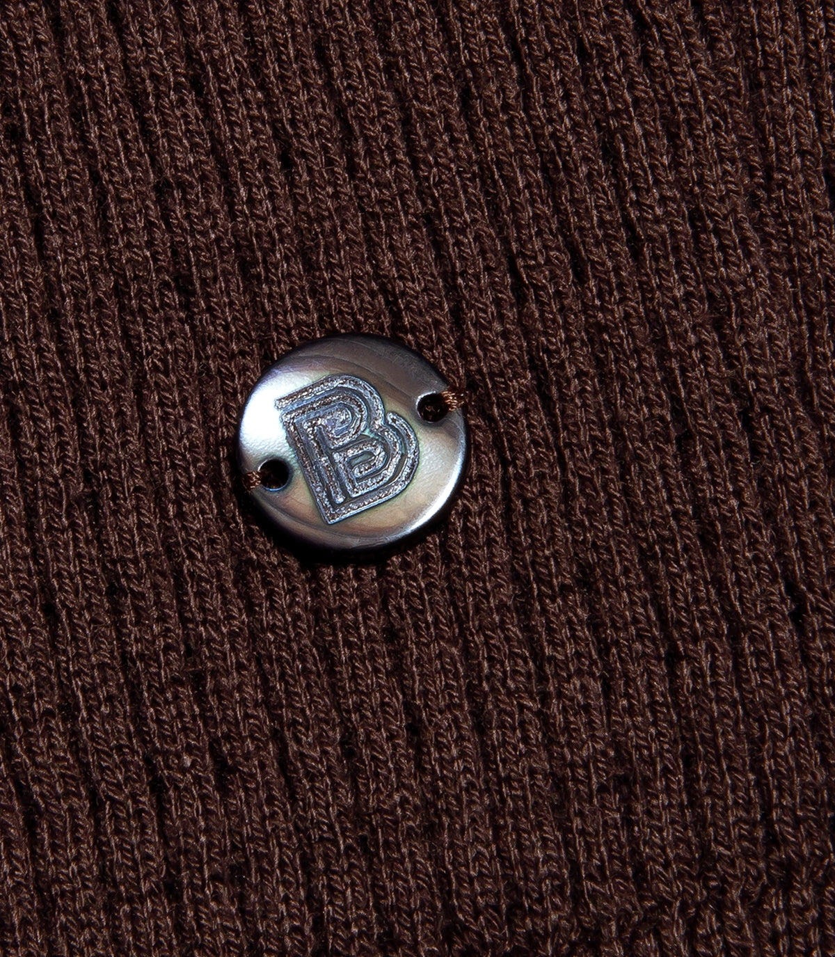 Rivage Knit Polo Waffle Chocolate Brown - Barthelemy