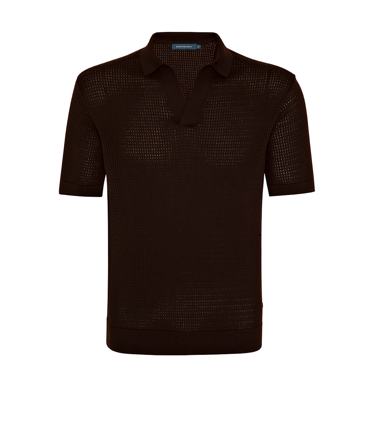 Rivage Knit Polo Waffle Chocolate Brown - Barthelemy