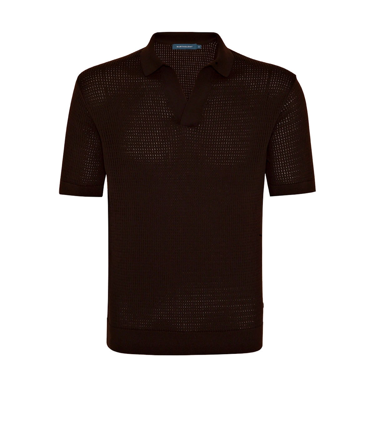 Rivage Knit Polo Waffle Chocolate Brown | Polo | Barthelemy Resortwear