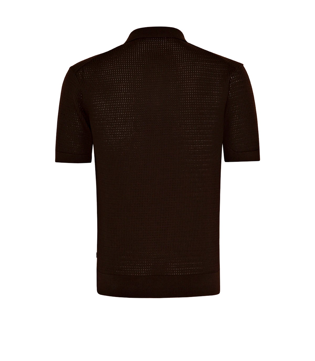 Rivage Knit Polo Waffle Chocolate Brown - Barthelemy