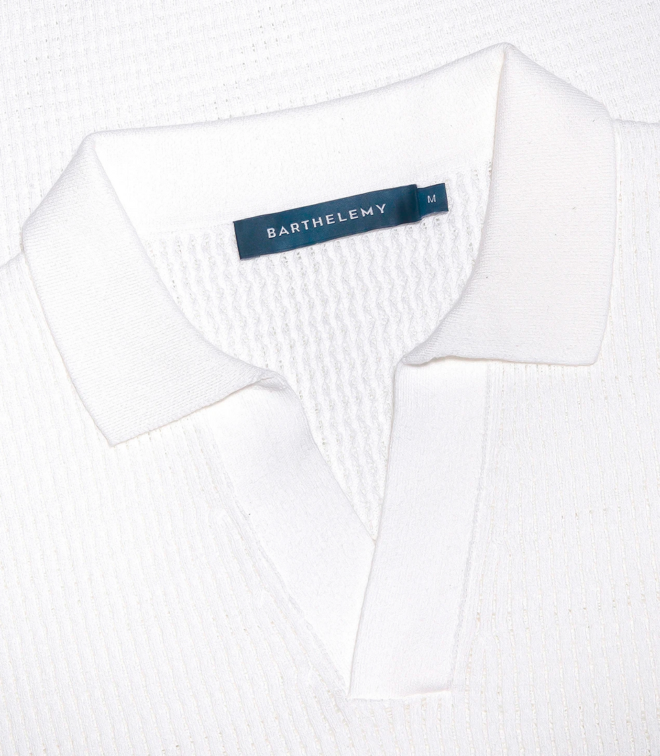 Rivage Knit Polo Waffle Macadamia - Barthelemy